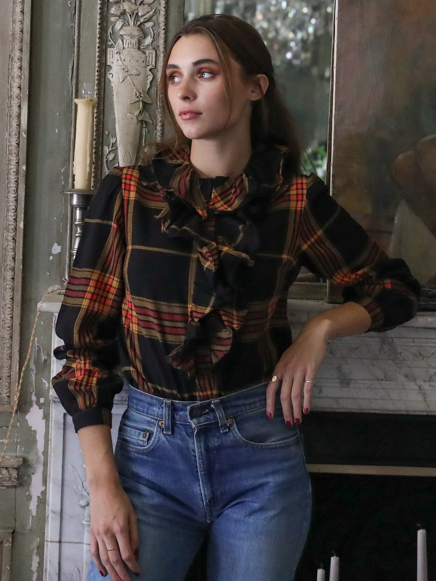 MILLE Clothing Pippa Top in Warm Plaid