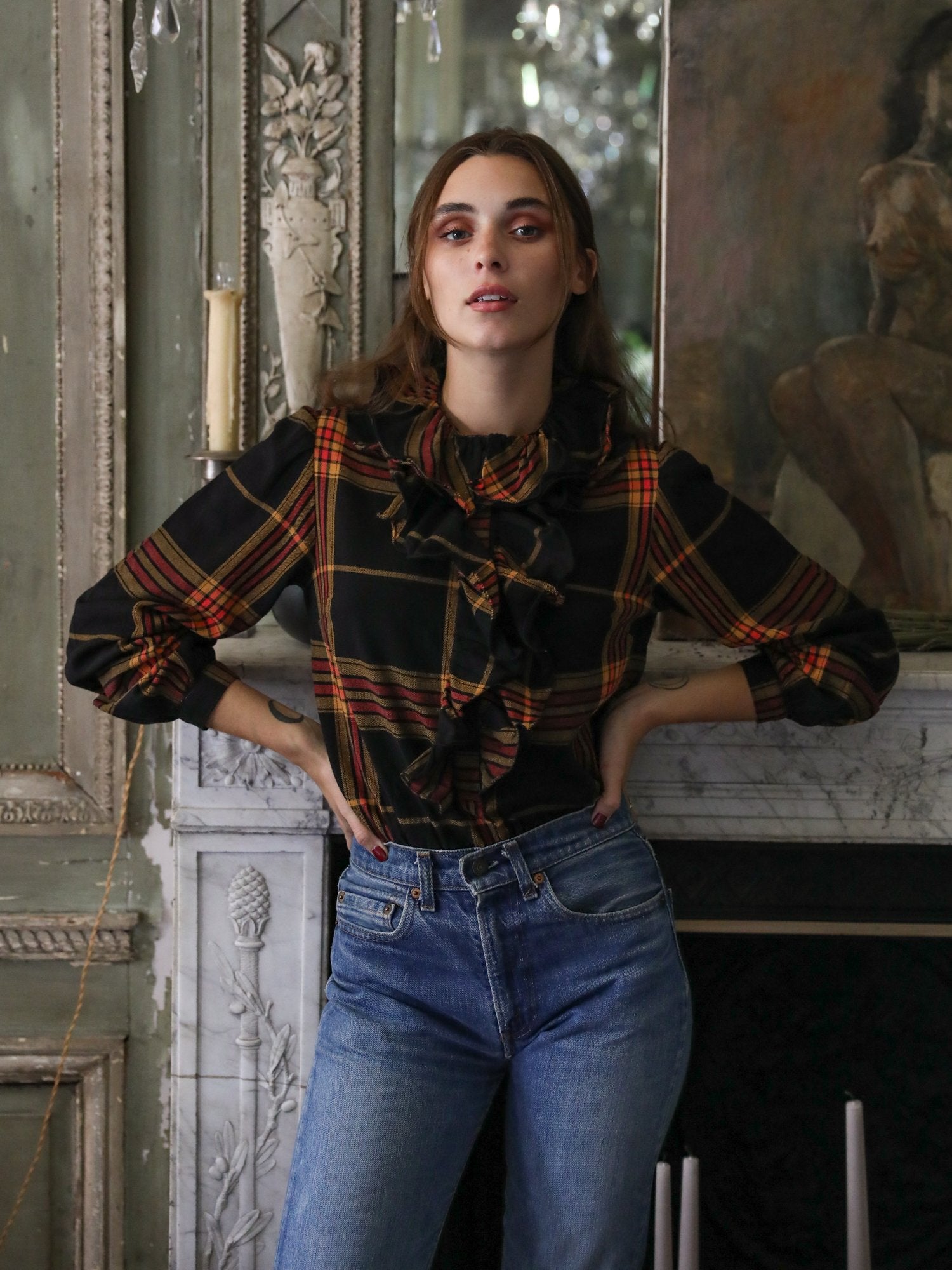 MILLE Clothing Pippa Top in Warm Plaid
