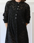 MILLE Clothing Sadie Caftan in Black Floral Eyelet