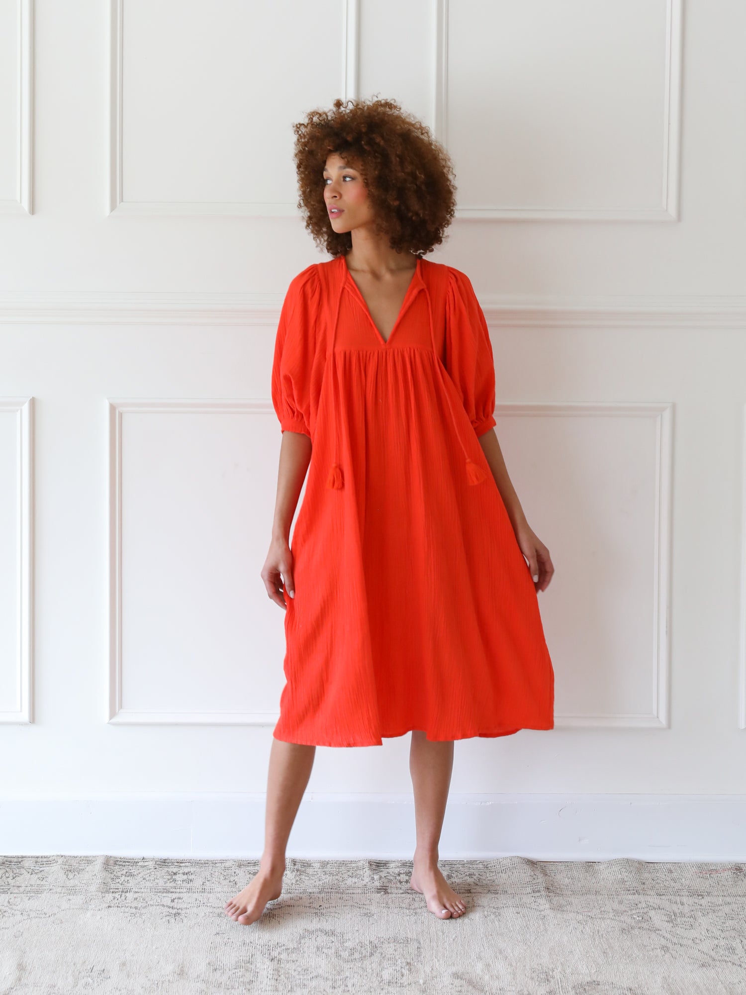 MILLE Clothing Saffron Dress in Poppy