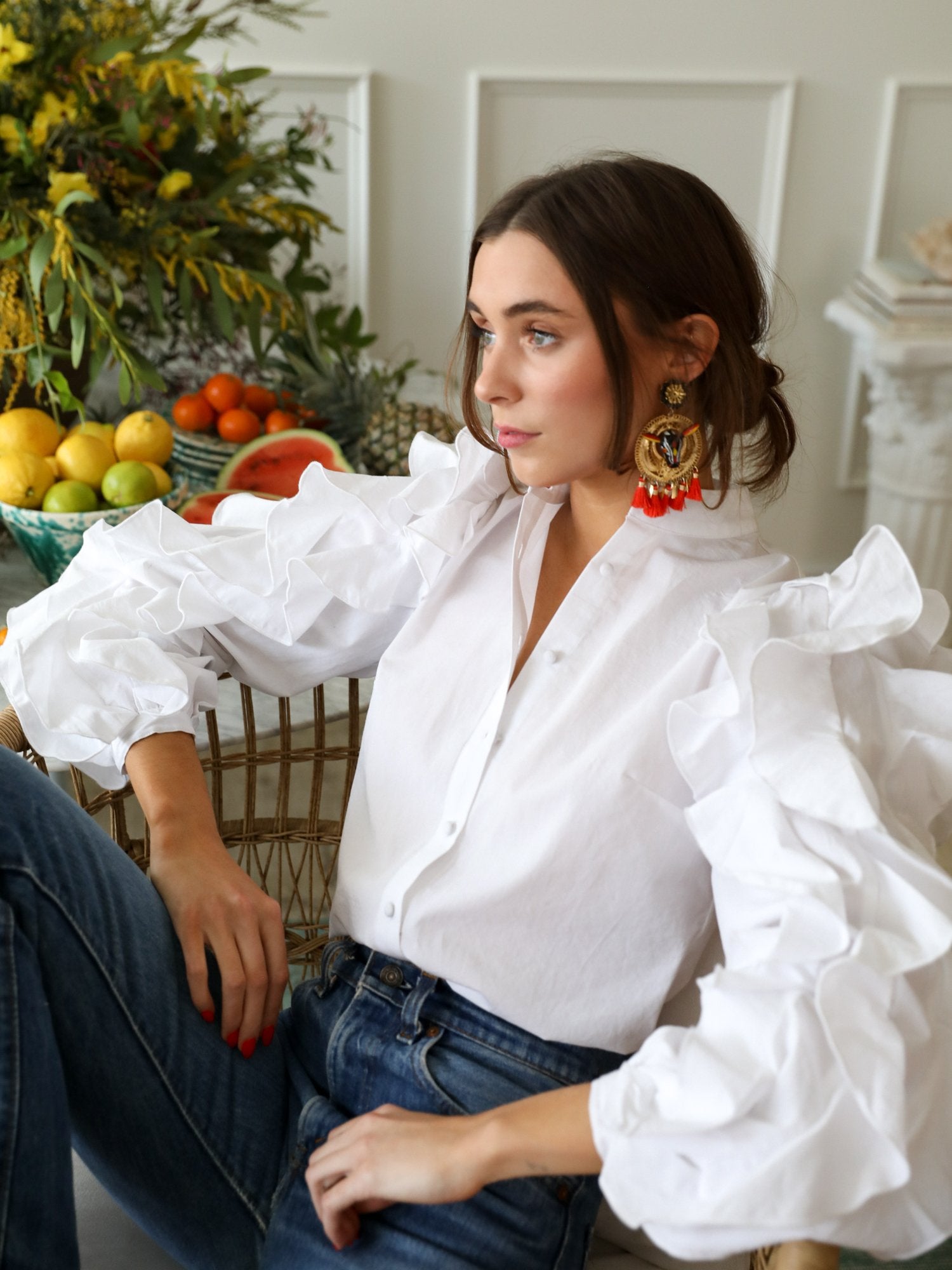 MILLE Clothing Seville Top in White