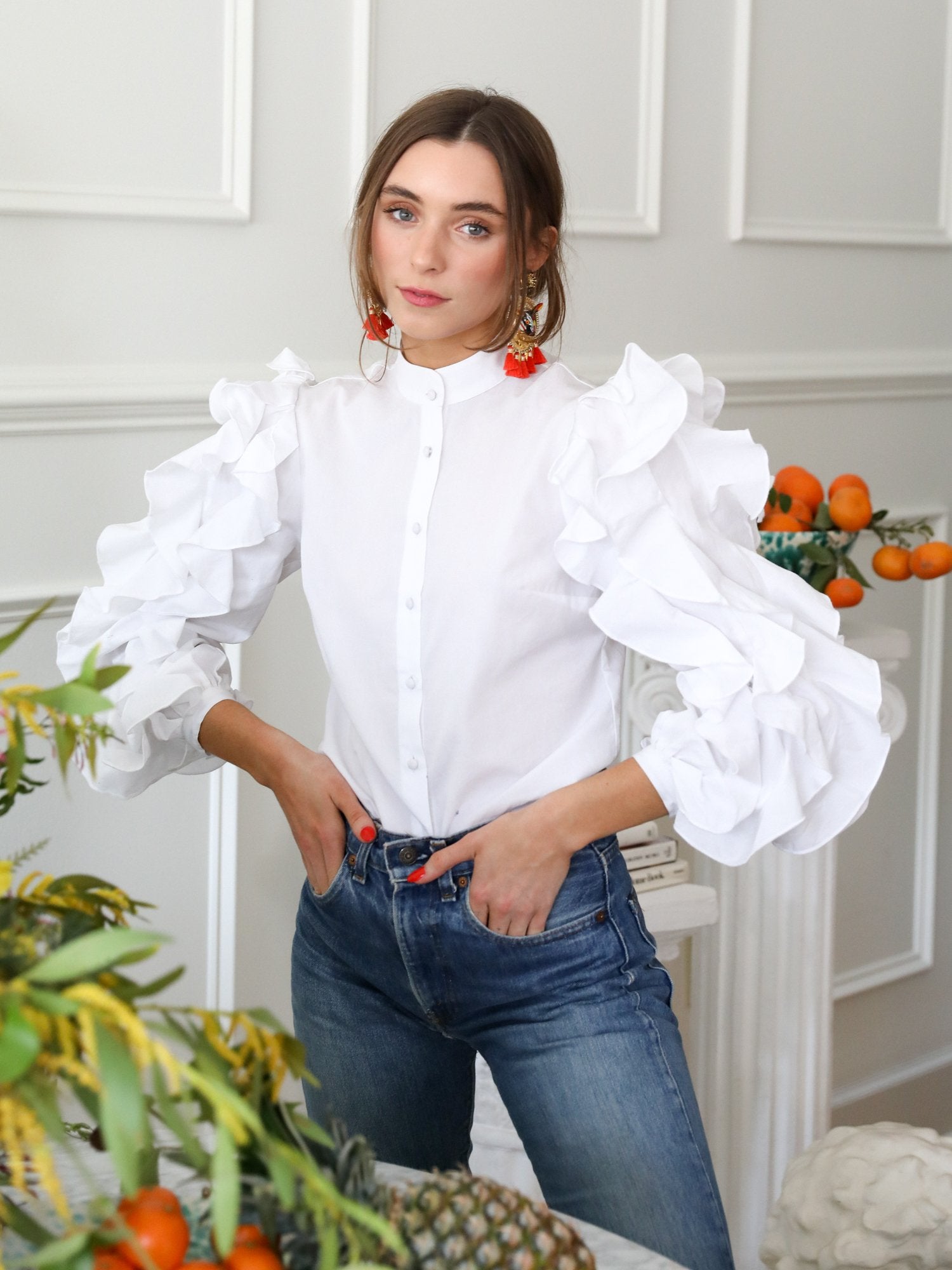 MILLE Clothing Seville Top in White