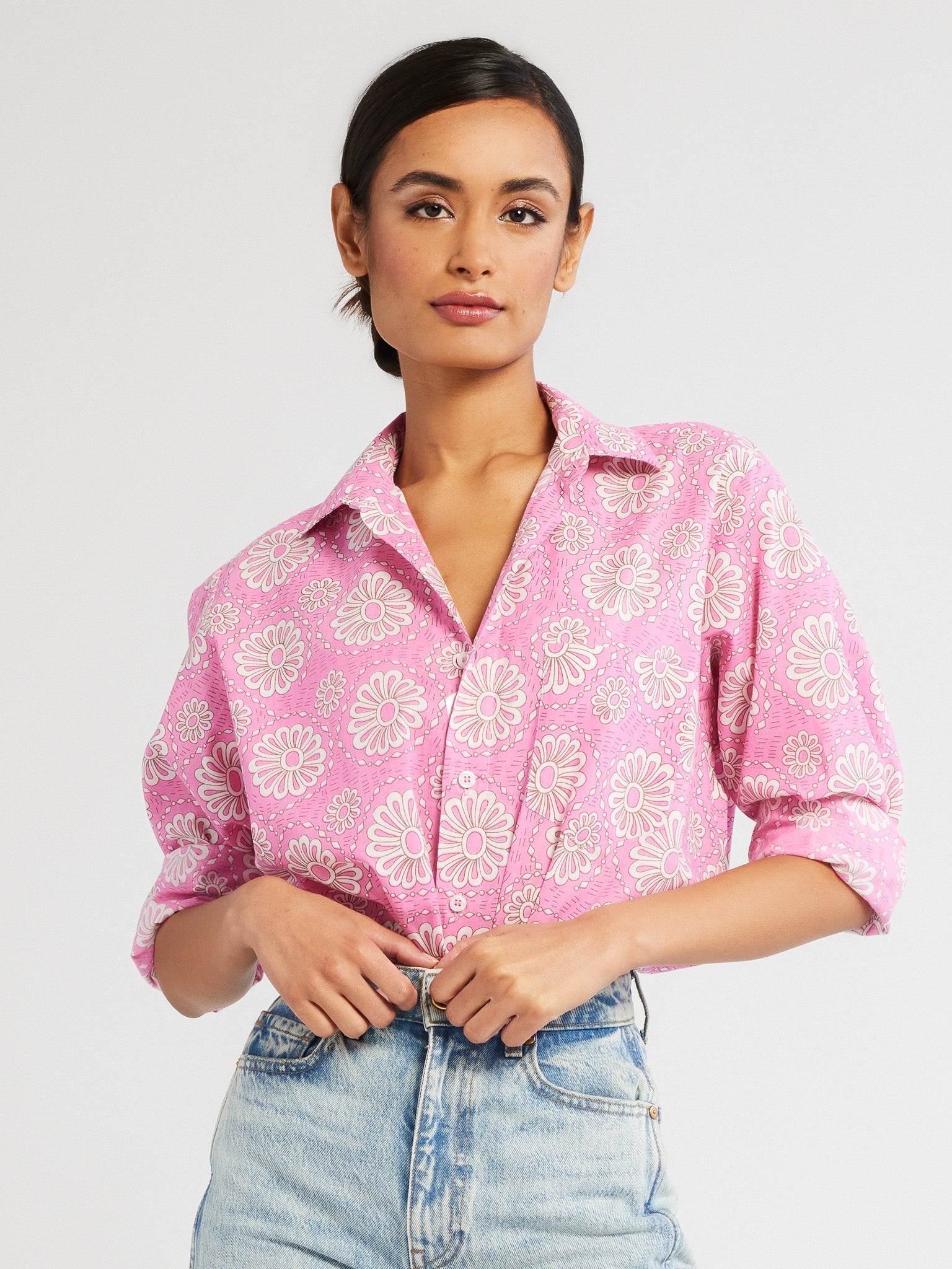 MILLE Clothing Sofia Top in Pink Daisy