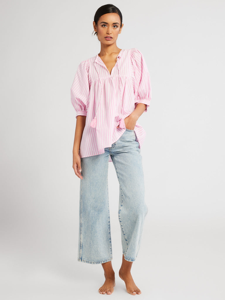 Thalia Top in Bubblegum Stripe – MILLE