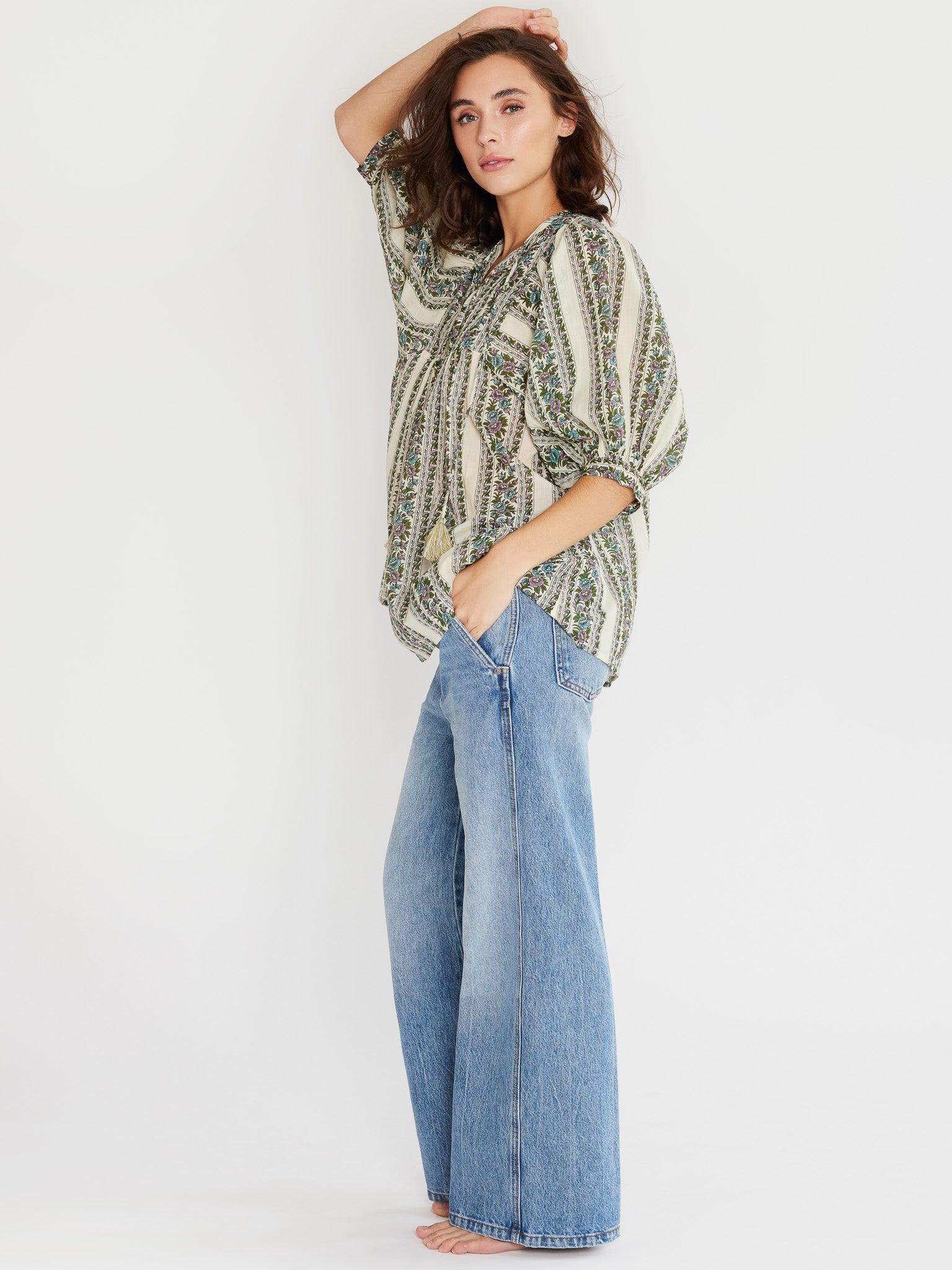 MILLE Clothing Thalia Top in Goa Stripe