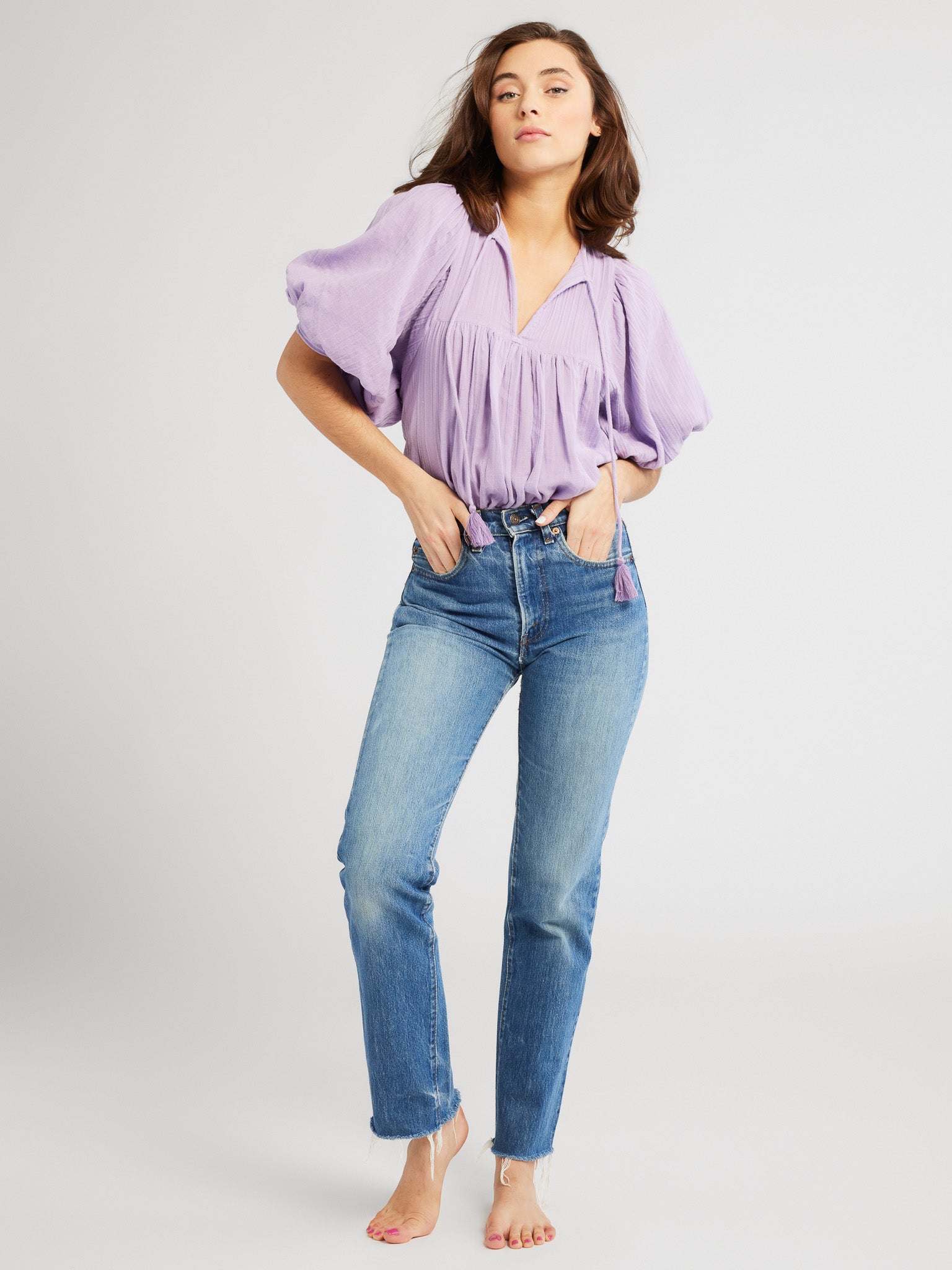 MILLE Clothing Thalia Top in Taffy Double Gauze