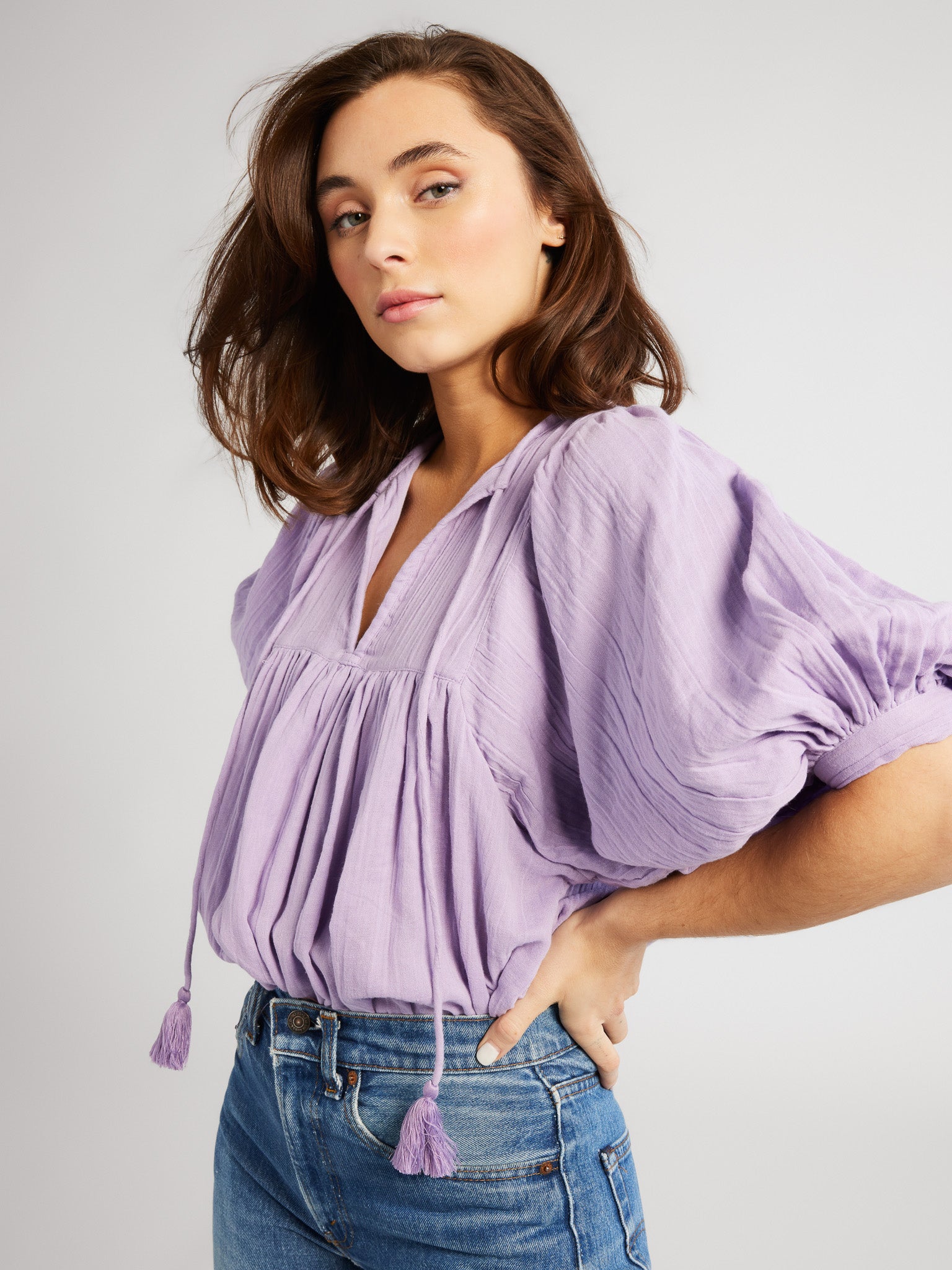 MILLE Clothing Thalia Top in Taffy Double Gauze