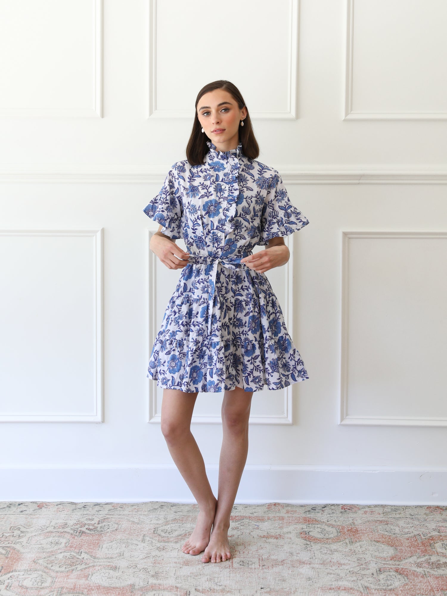 MILLE Clothing Violetta Dress in Blue Floral